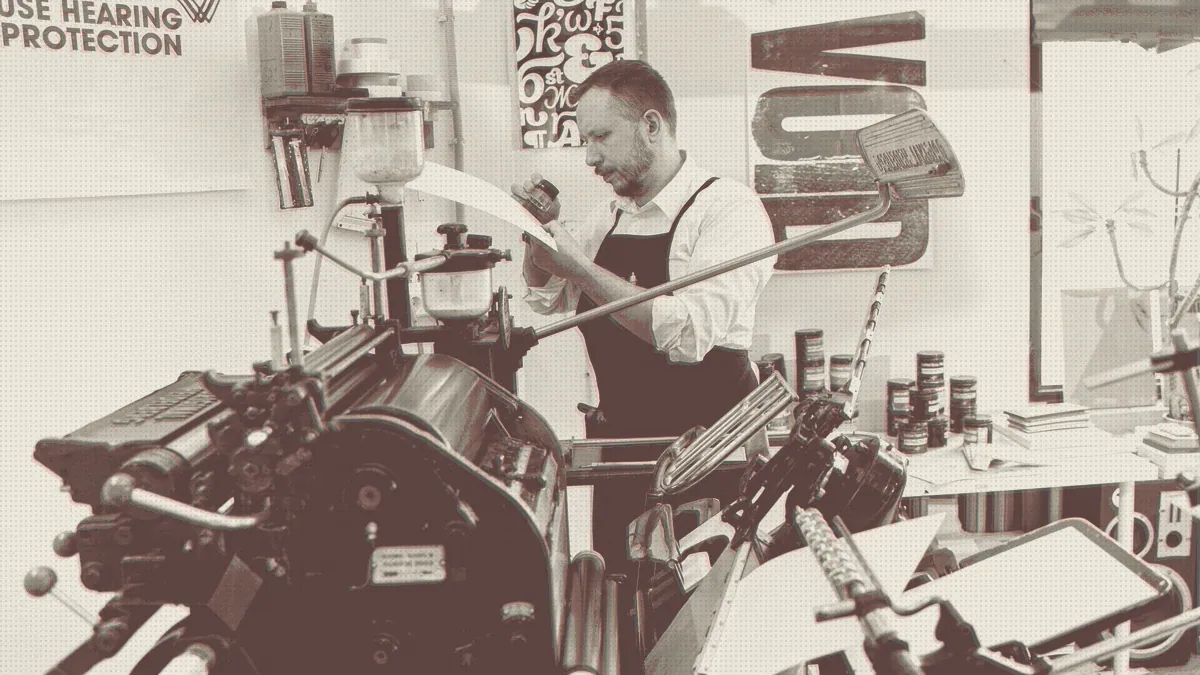 A letterpress printing machine